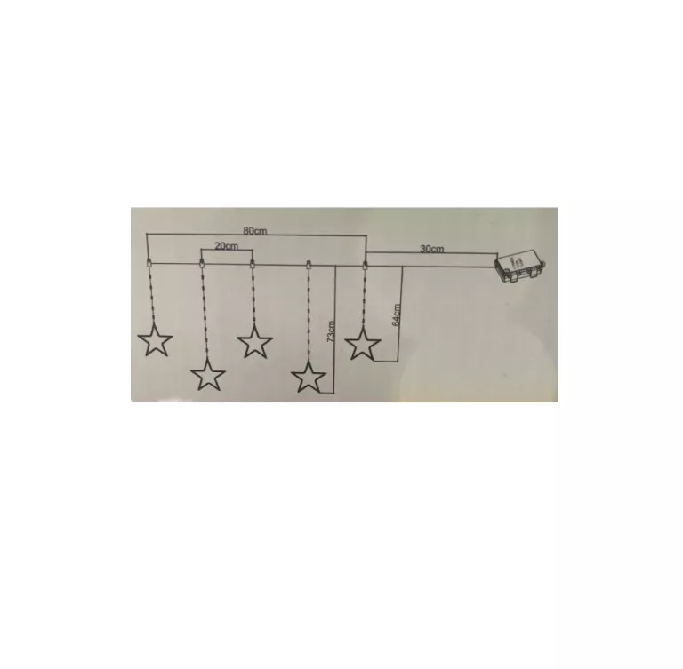 ŁAŃCUCH ŚWIETLNY GWIAZDKI 5SZT 79 DIOD