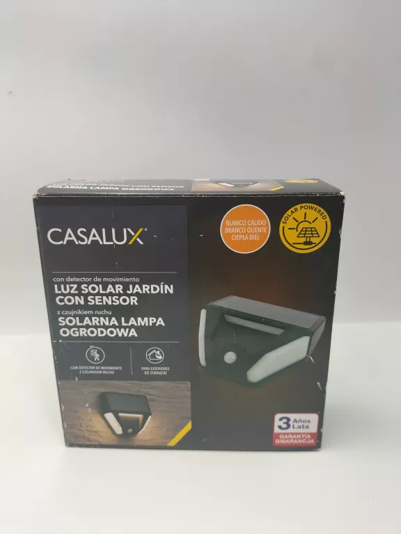 SOLARNA LAMPA OGRODOWA CASALUX Z CZUJNIKIEM RUCHU