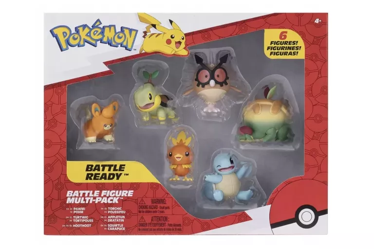 POKEMON 6 FIGUREK SQUIRTLE PAWMI TORCHIC TURTWIG HOOTHOOT APPLTUN