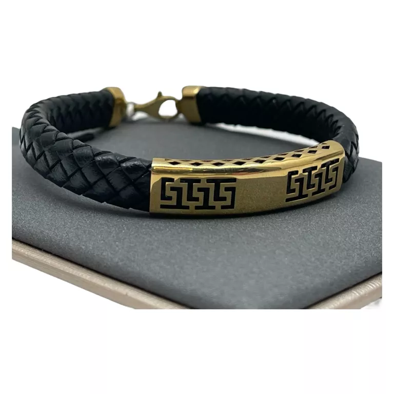 ZŁOTA BRANSOLETKA NA RZEMYKU AU585 | R. 22 | 4,96 G
