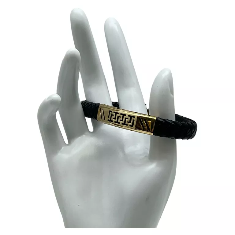 ZŁOTA BRANSOLETKA NA RZEMYKU AU585 | R. 22 | 4,85 G