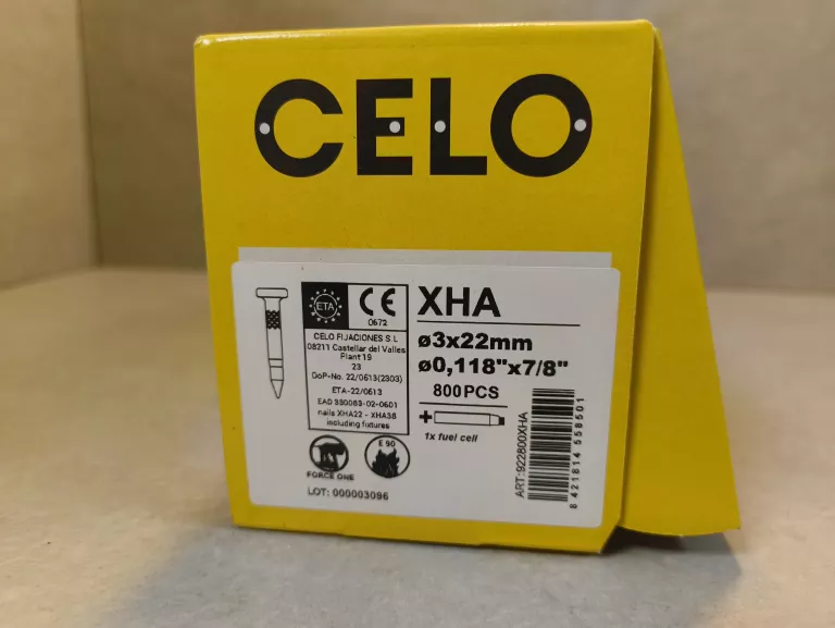 GWOŹDZIE CELO XHA 3 X 22MM 800SZT + GAZ