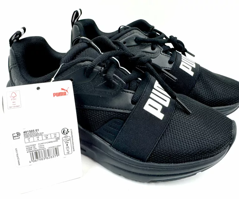 BUTY MŁODZIEŻOWE SPORTOWE PUMA SOFTRIDE WIRED 2 JR 40150501 CZARNE 38