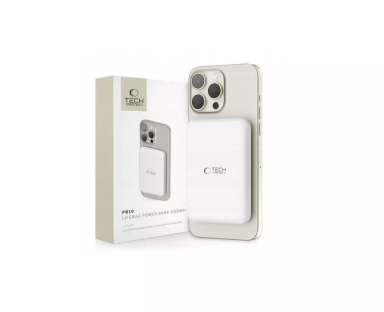 TECH-PROTECT PB10 LIFEMAG MAGSAFE POWER BANK 5000MAH BIAŁY