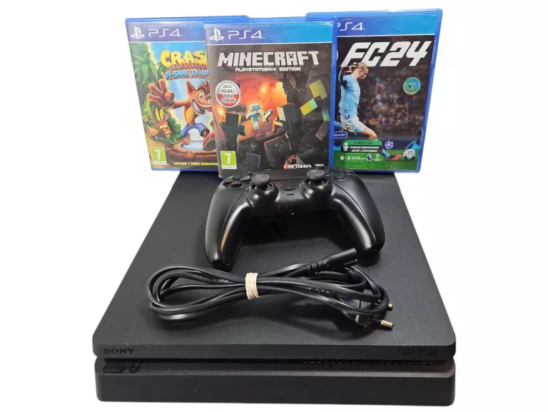 KONSOLA PLAYSTATION 4 SLIM 500GB CUH-2216A + PAD + 3 GRY
