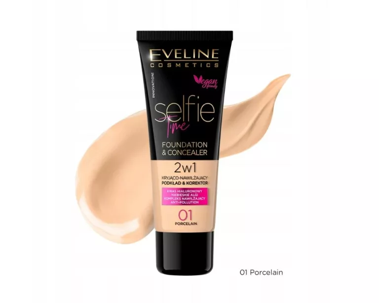 EVELINE COSMETICS SELFIE TIME PODKŁAD I KOREKTOR NO 01 - PORCELAIN