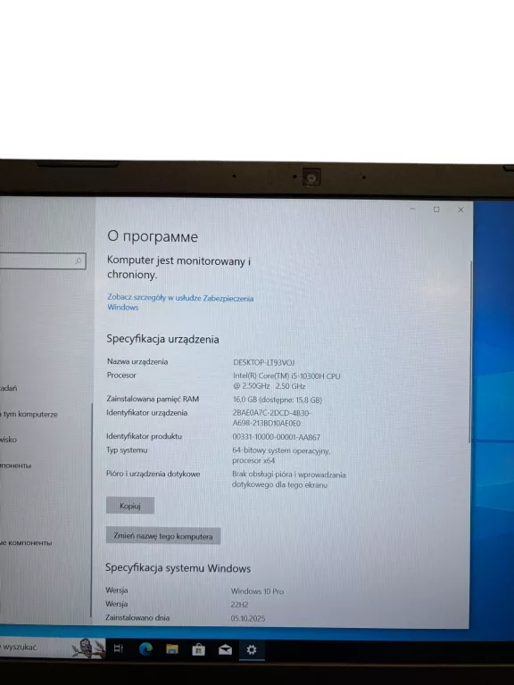 LAPTOP ACER NITRO 5 I5-10300H 16/512 GB SSD GTX 1650