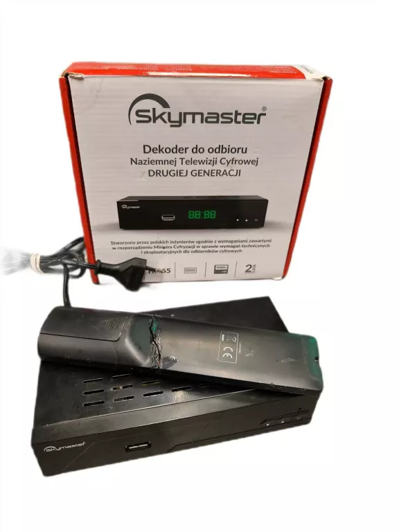 DEKODER TUNER SKYMASTER STB M265  PUDEŁKO PILOT POŁAMANY