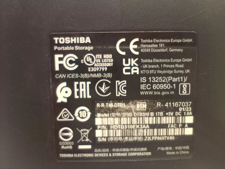 DYSK PRZENOŚNY TOSHIBA 1TB