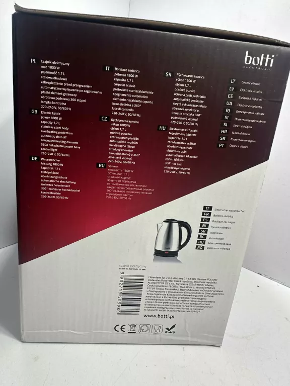 CZAJNIK ELEKTRYCZNY BOTTI