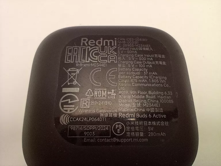 SŁUCHAWKI DOUSZNE XIAOMI REDMI BUDS 6 ACTIVE CZARNY