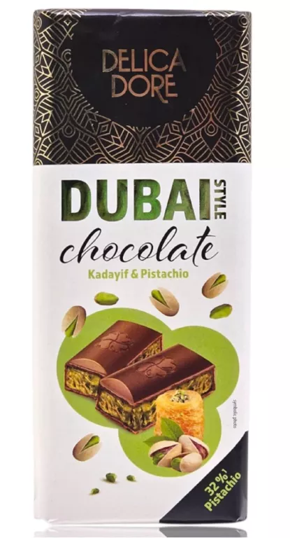 DELICA DORE DUBAI STYLE CZEKOLADA DUBAJSKA PISTACHIO & KADAYIF 140G