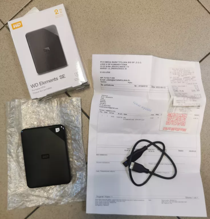 DYSK ZEWNĘTRZNY WD ELEMENTS SE 2 TB