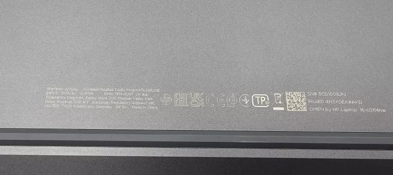 LAPTOP HP OMEN 16-C0114NM + ŁADOWARKA + PUDEŁKO