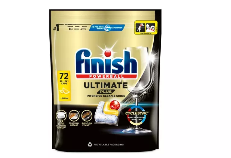 TABLETKI DO ZMYWARKI FINISH POWERBALL ULTIMATE PLUS 72 SZT. LEMON