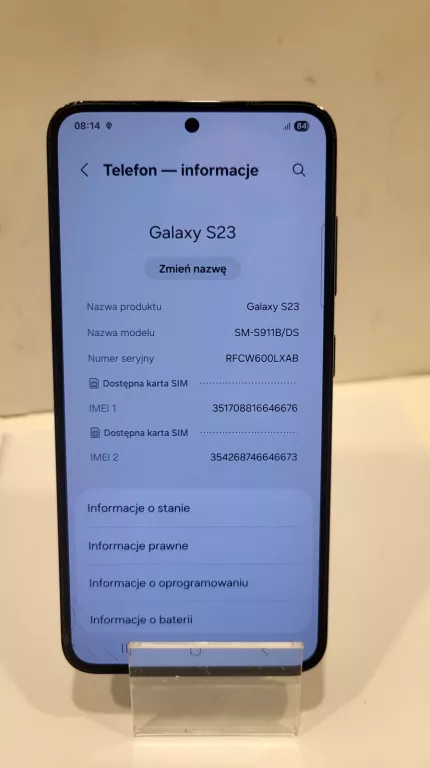 SMARTFON SAMSUNG GALAXY S23 8 GB / 256 GB 5G CZARNY