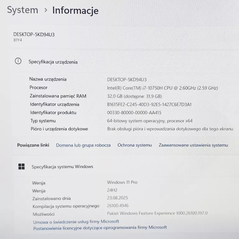 LAPTOP LENOVO IDEAPAD 3 GAMING 15IMH05 + ŁADOWARKA