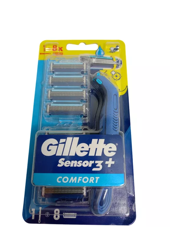 GILLETTE SENSOR3 COMFORT MASZYNKA DO GOLENIA I 8 OSTRZY WYMIENNYCH
