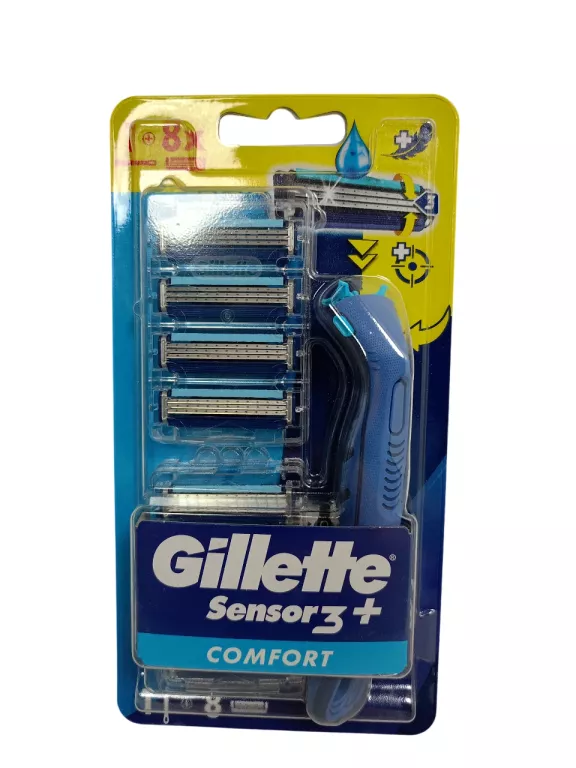 GILLETTE SENSOR3 COMFORT MASZYNKA DO GOLENIA I 8 OSTRZY WYMIENNYCH