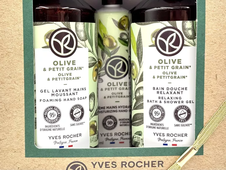ZESTAW 3 PRODUKTÓW YVES ROCHER OLIWKA & PETIT GRAIN