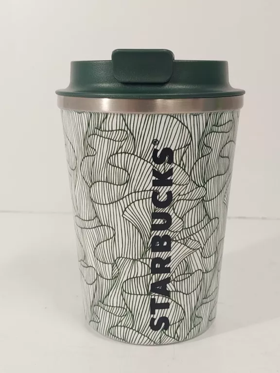 KUBEK STARBUCKS METAL 355 ML ZIELONY W LIŚCIE NISKI