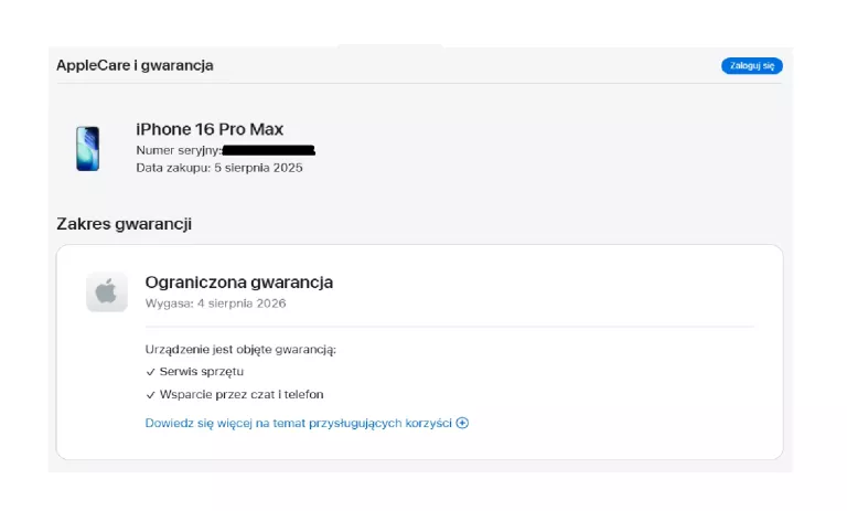 TELEFON IPHONE 16 PRO MAX 256GB (GWARANCJA 08.2026) (PLUS!) (BATERIA:100%)