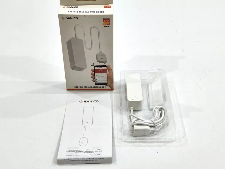 SANICO CZUJNIK ZALANIA WIFI SMART TUYA FLOOD SENSOR WIFI