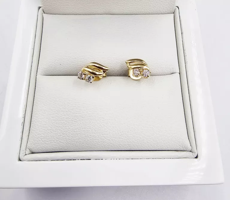 ZŁOTE KOLCZYKI Z CYRKONIAMI 1,15GR. P.585