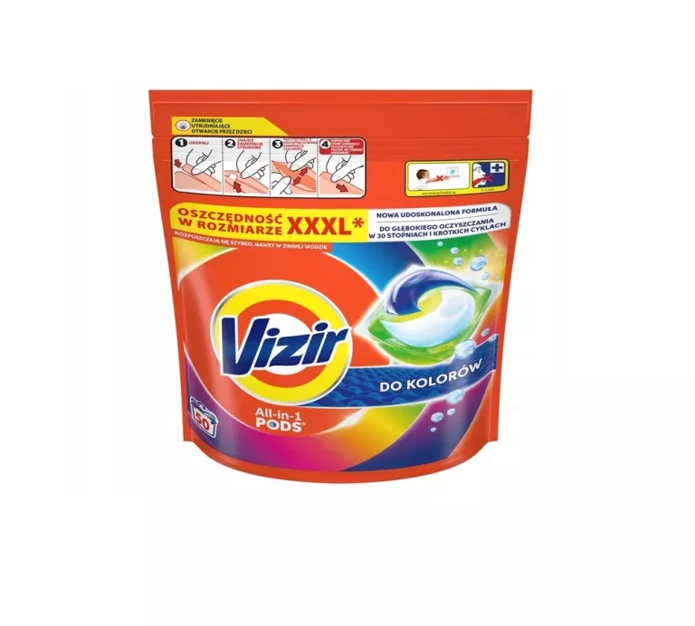 KAPSUŁKI DO PRANIA VIZIR ALL IN 1 PODS COLOR - 50 SZT.