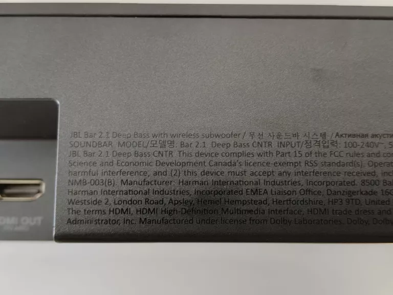 SOUNDBAR Z SUBWOOFEREM JBL BAR 2.1 DEEP BASS MK2