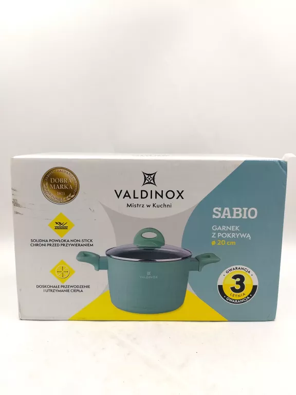 GARNEK 20 CM Z POKRYWĄ 3,2 L SABIO VALDINOX