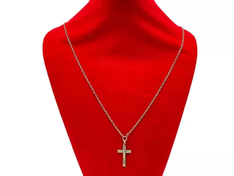 ZŁOTY ŁAŃCUSZEK ANKIER Z KRZYŻYKIEM WG: 8,68GR, P: 585, DŁ: 60CM