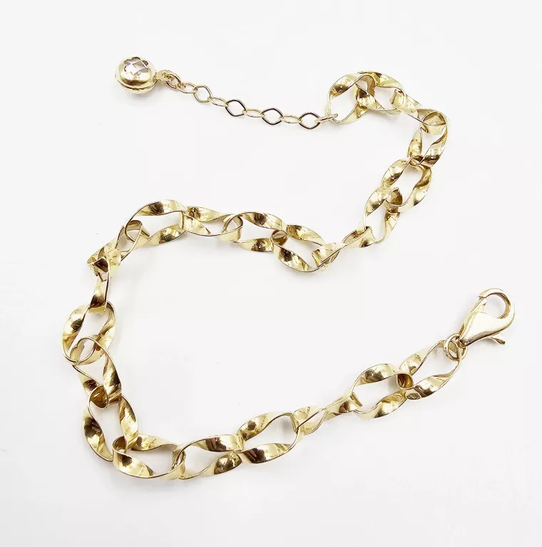 ZŁOTA BRANSOLETKA Z ZAWIESZKĄ Z CYRKONIĄ 4.40GR, P.585