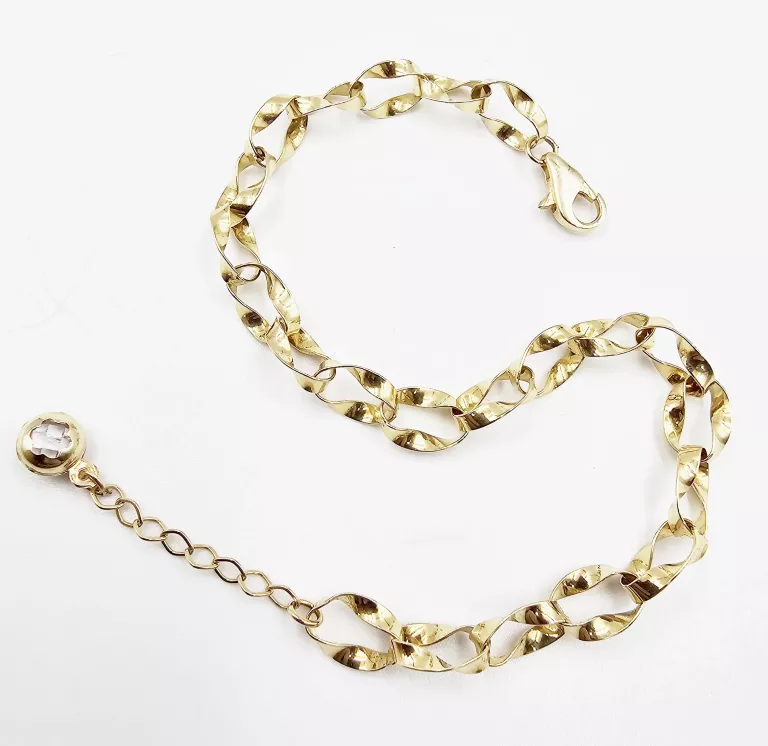 ZŁOTA BRANSOLETKA Z ZAWIESZKĄ Z CYRKONIĄ 4.40GR, P.585