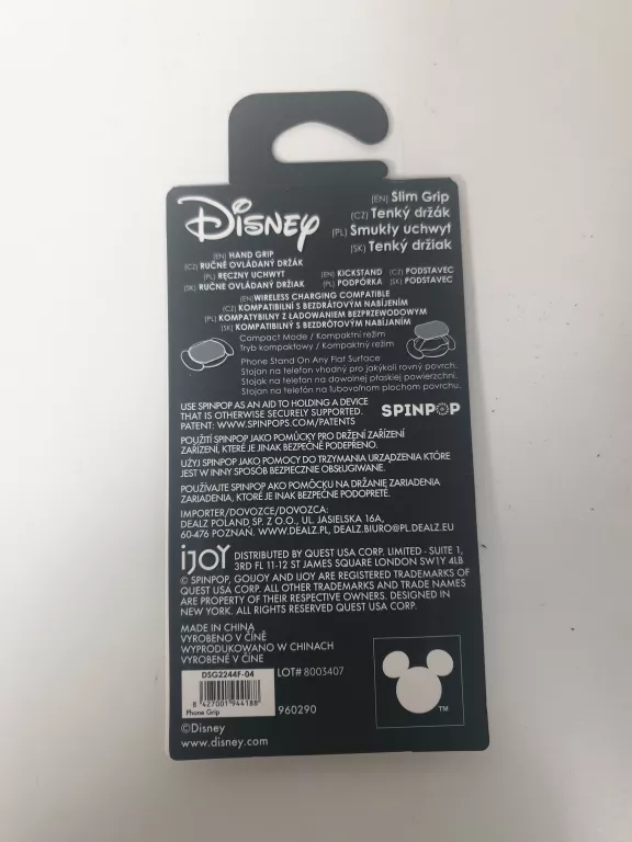 SMUKŁY UCHWYT NA TELEFON DISNEY STITCH SPINPOP DSG2244F-04