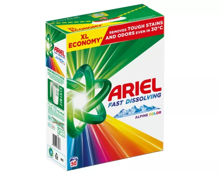 ARIEL ALPINE COLOR PROSZEK DO PRANIA 50 PRAŃ