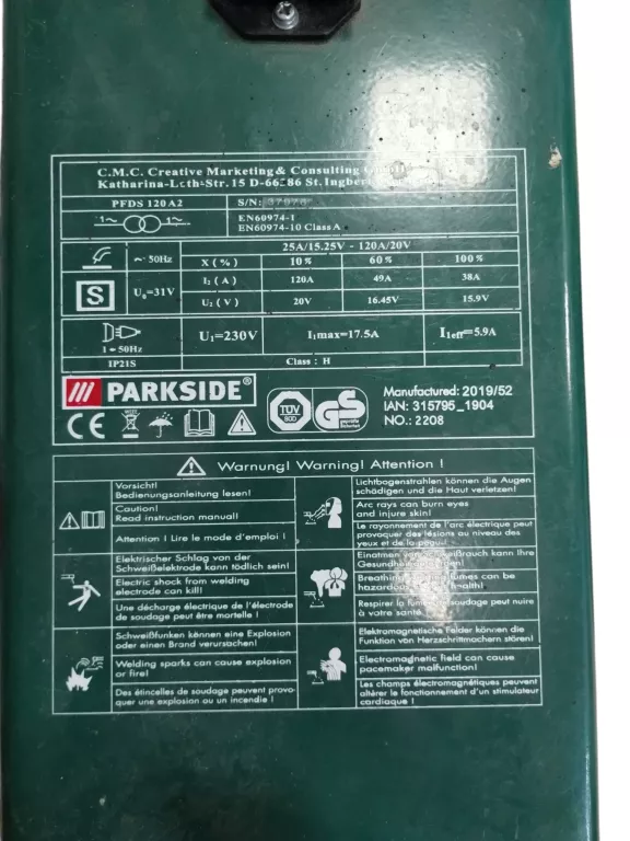 KOMPAKTOWA SPAWARKA PARKSIDE PFDS 120 A2 230V