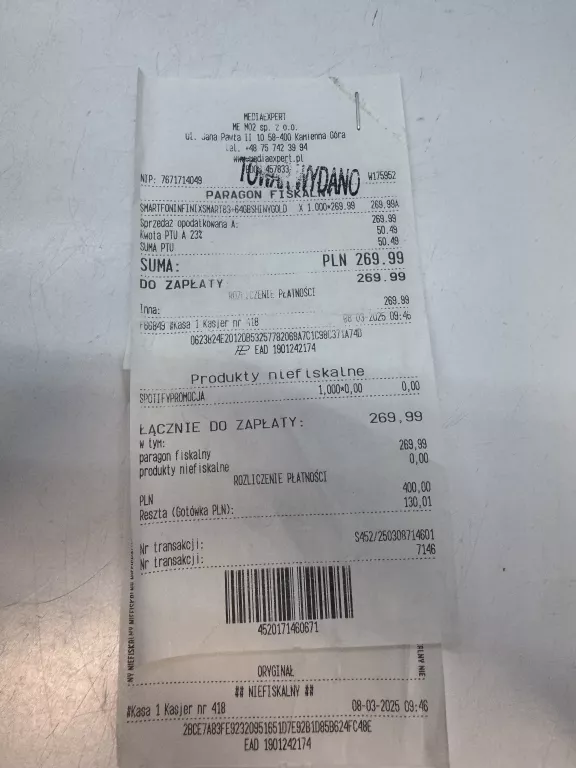 TELEFON SMARTFON INFINIX 8,PUD,LAD,SŁUCHAWKI  GWARANCJE
