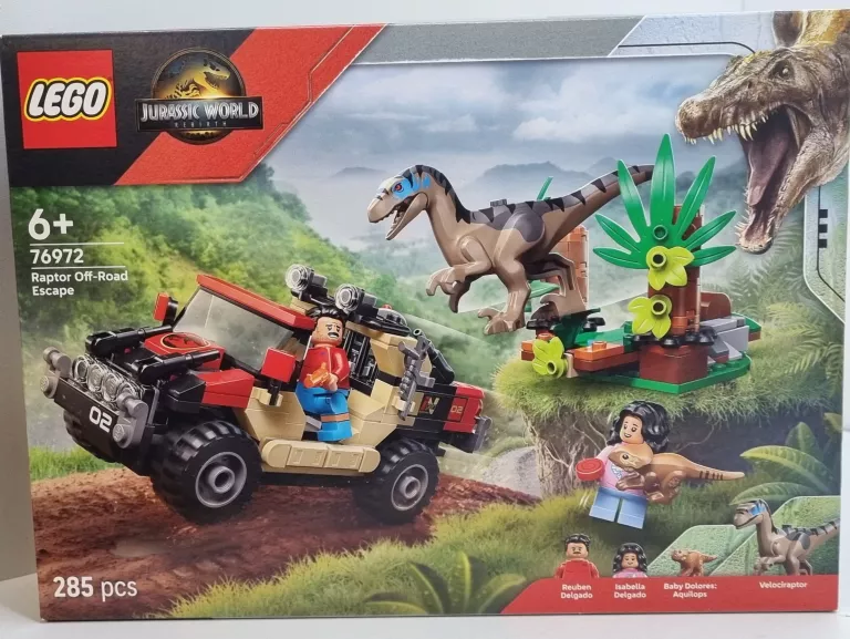 LEGO JURASSIC WORLD 76972 UCIECZKA TERENÓWKĄ PRZED RAPTOREM