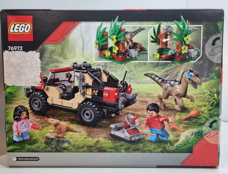 LEGO JURASSIC WORLD 76972 UCIECZKA TERENÓWKĄ PRZED RAPTOREM