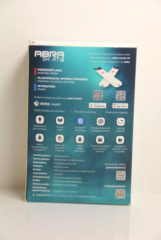 GLUKOMETR ABRA SMART BT Z BLUETOOTH ISTEL HEALTH