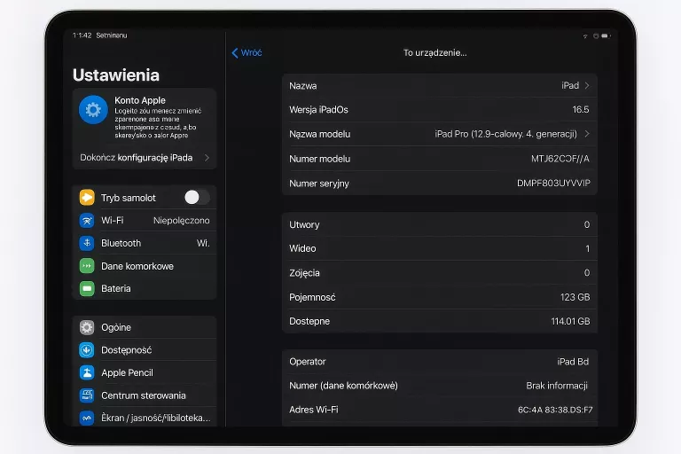 TABLET APPLE IPAD PRO 12.9" (4. GENERACJI) 128GB WI-FI