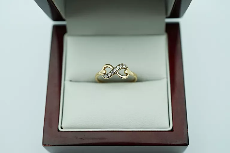 ZŁOTY PIERŚCIONEK NIESKOŃCZONOŚCI - 14K 585 - 1,32G R11