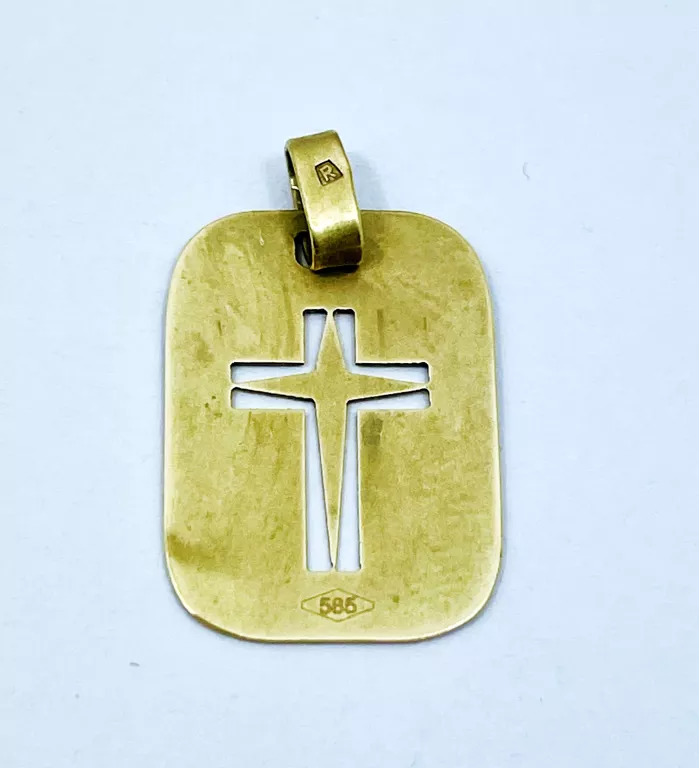 ZŁOTA ZAWIESZKA KRZYŻYK 0,72 G PR. 585 WISIOREK 17 X 12 MM