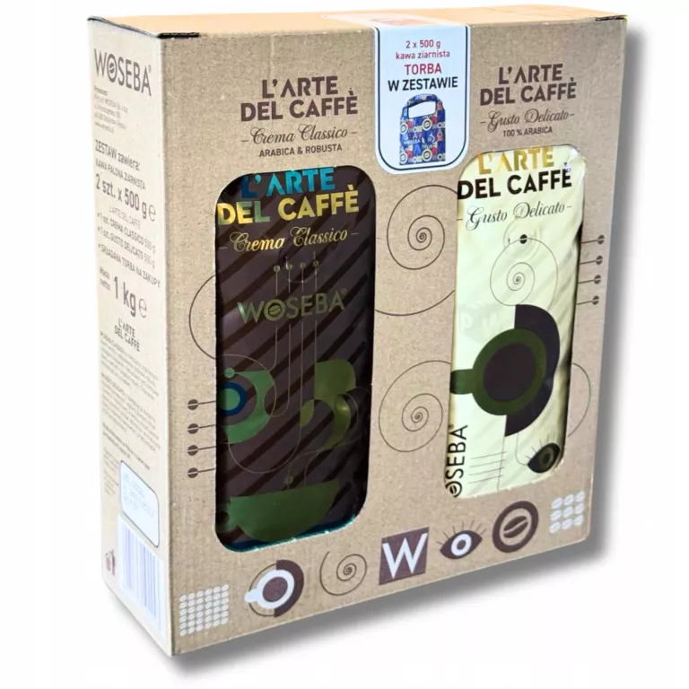 KAWA ZIARNISTA WOSEBA L'ARTE CREMA CLASSICO/GUSTO DELICATO 2X 500G