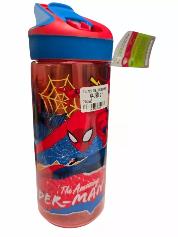 BIDON SPIDERMAN BUTELKA NA WODĘ Z USTNIKIEM I SŁOMKĄ TRITAN 620