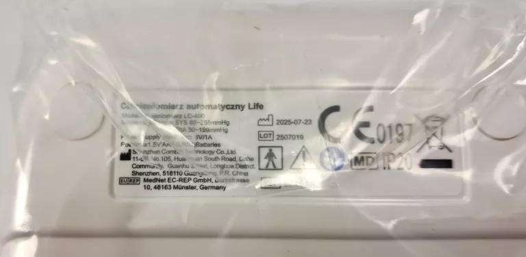 CIŚNIENIOMIERZ ELEKTRONICZNY NA RAMIĘ LIFE LC-400