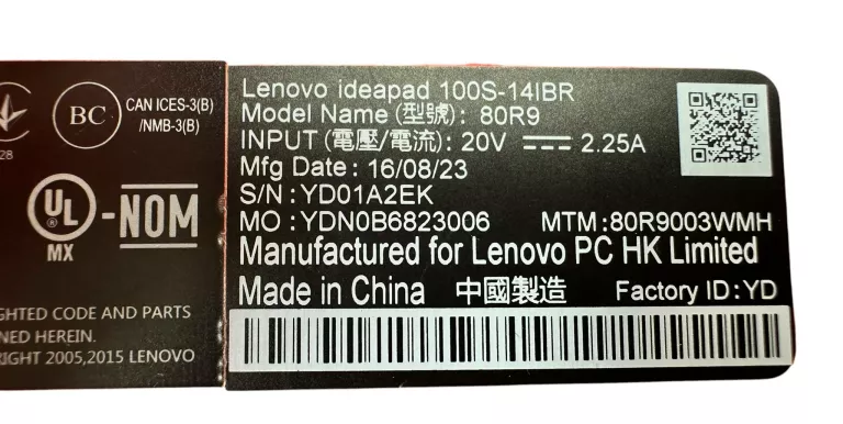 LAPTOP LENOVO 100S