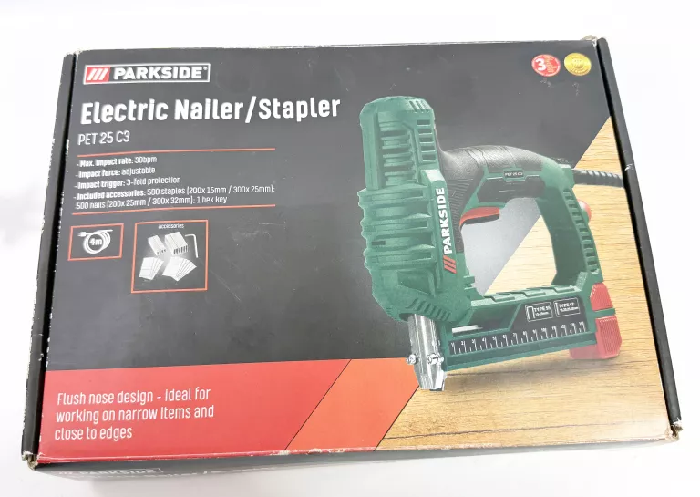 PARKSIDE ZSZYWACZ TAKER GWOŹDZIARKA PET 25 C3 + PUDEŁKO
