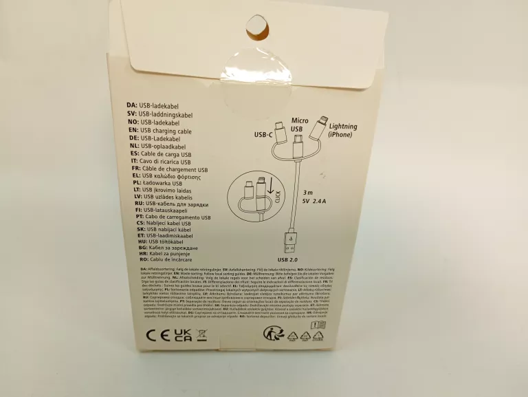 KABEL DO ŁADOWANIA USB-C, MICRO USB I LIGHTNING